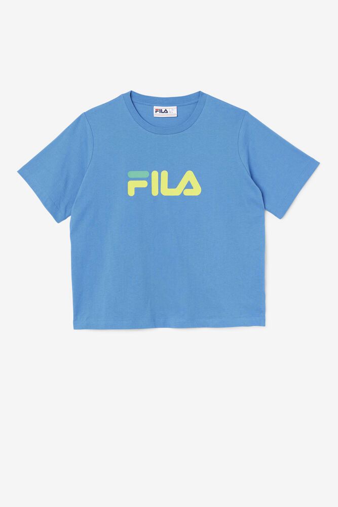 Fila Thea Blue T-Shirt Womens - NZ 18437-ZQGB